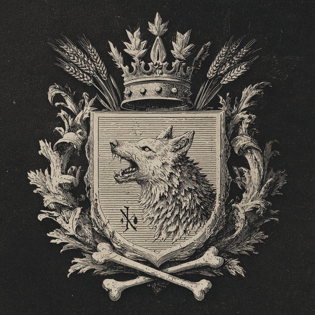 Džačovský family crest — dark engraving