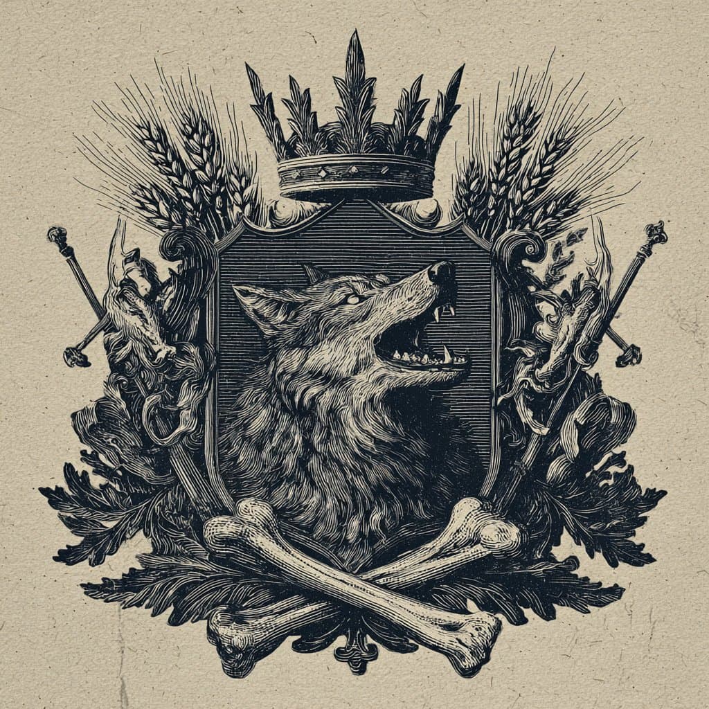 Tresch-side crest — ink on parchment